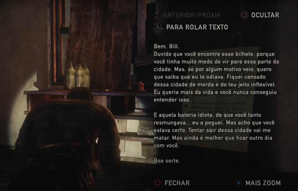 The Last of Us: o que estava escrito no fim da carta de Bill?
